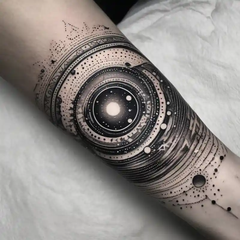 A bracelet tattoo with astronomy theme english dragon tattoo